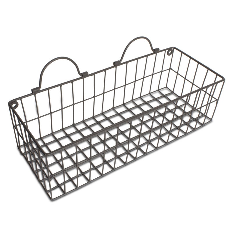 DII Farmhouse Vintage DÃ©cor, Wire Wall Basket, Assorted, Gray, 2 Piece - Image 3